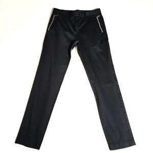 Emporio Armani Black Pants with Zipper Pockets Made in Italy W1P270W1015 Size 50